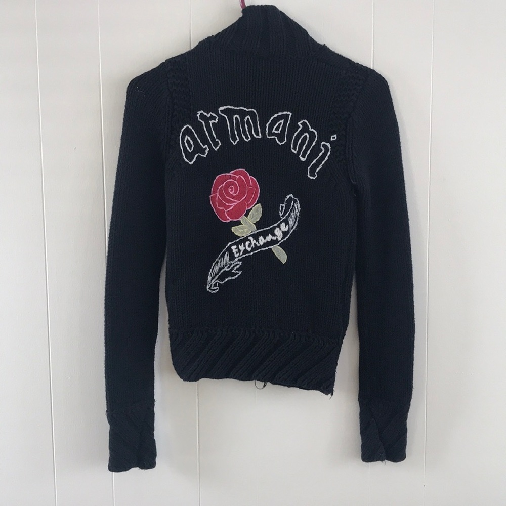 Vintage Armani Exchange Knit Sweater Jacket XS